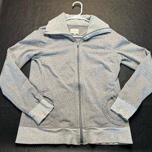 Banana Republic Gray Zip-Up Jacket | Ribbed Trim | Stretch Cotton | Size M